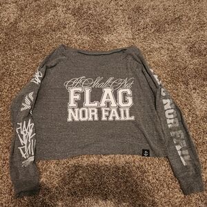 Flag nor fail long sleeve crop top